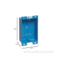 B108R-UPC Switch Outlet Box Old Work 1 Gang Blue electrical box for wall light fixture dryer single gang outlet box